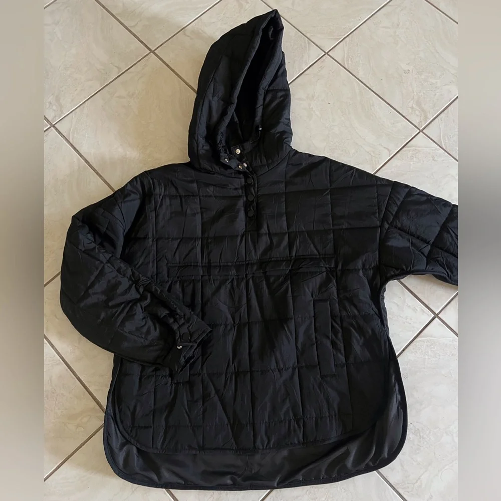 Free People Black Quilted Puffer Hoodie - Picture 6 of 7